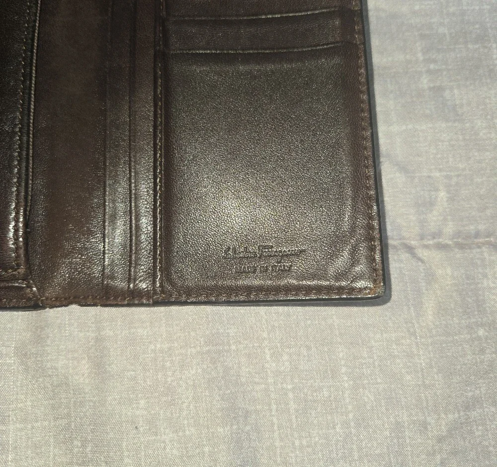 Salvatore Ferragamo Brown Leather Card & Key Holder